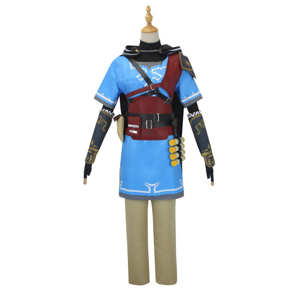 Fantasy Hero Adventurer Costume for Kids and Adults, front view on a white background
