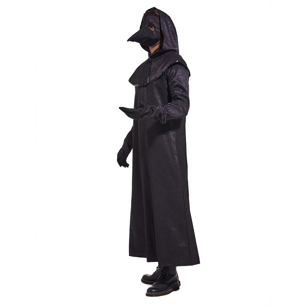 Medieval Plague Doctor Bird Beak Mask for Men and Couples, product photo 4 on a white background