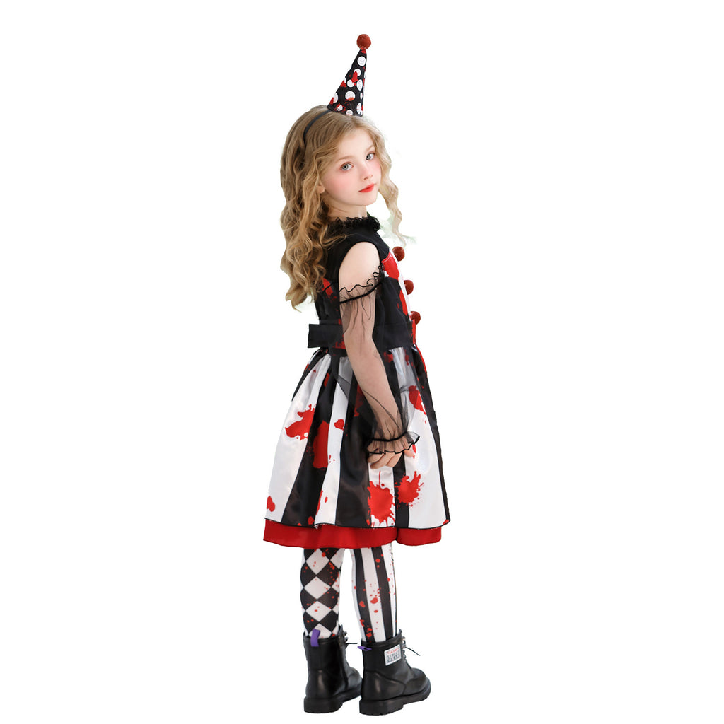 Circus Clown Costume for Girls, product photo 4 on a white background