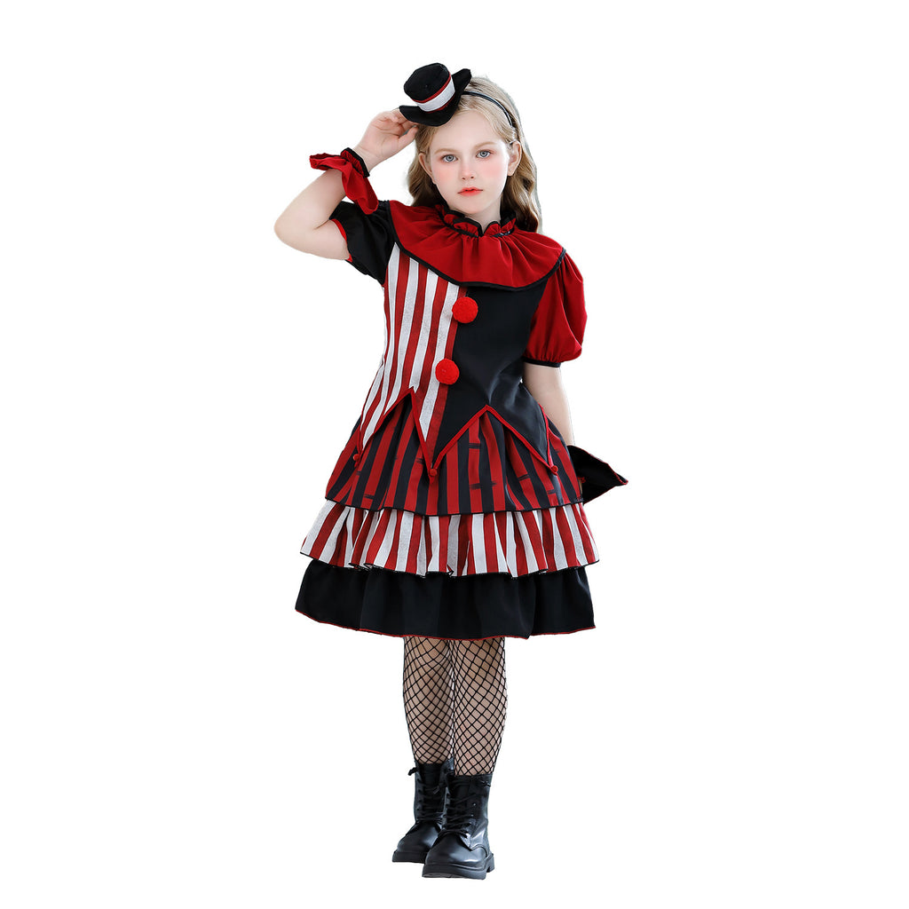 Circus Clown Costume for Girls, product photo 2 on a white background