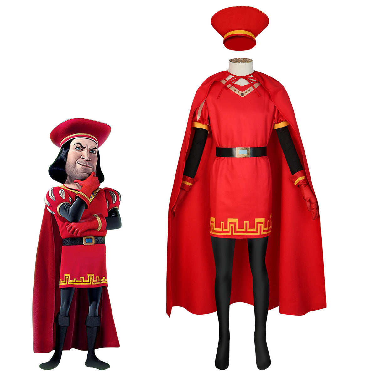 Fairytale Lord Costume for Kids and Adults, front view on a white background