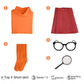 Orange Sweater Detective Costume for Girls, product photo 3 on a white background