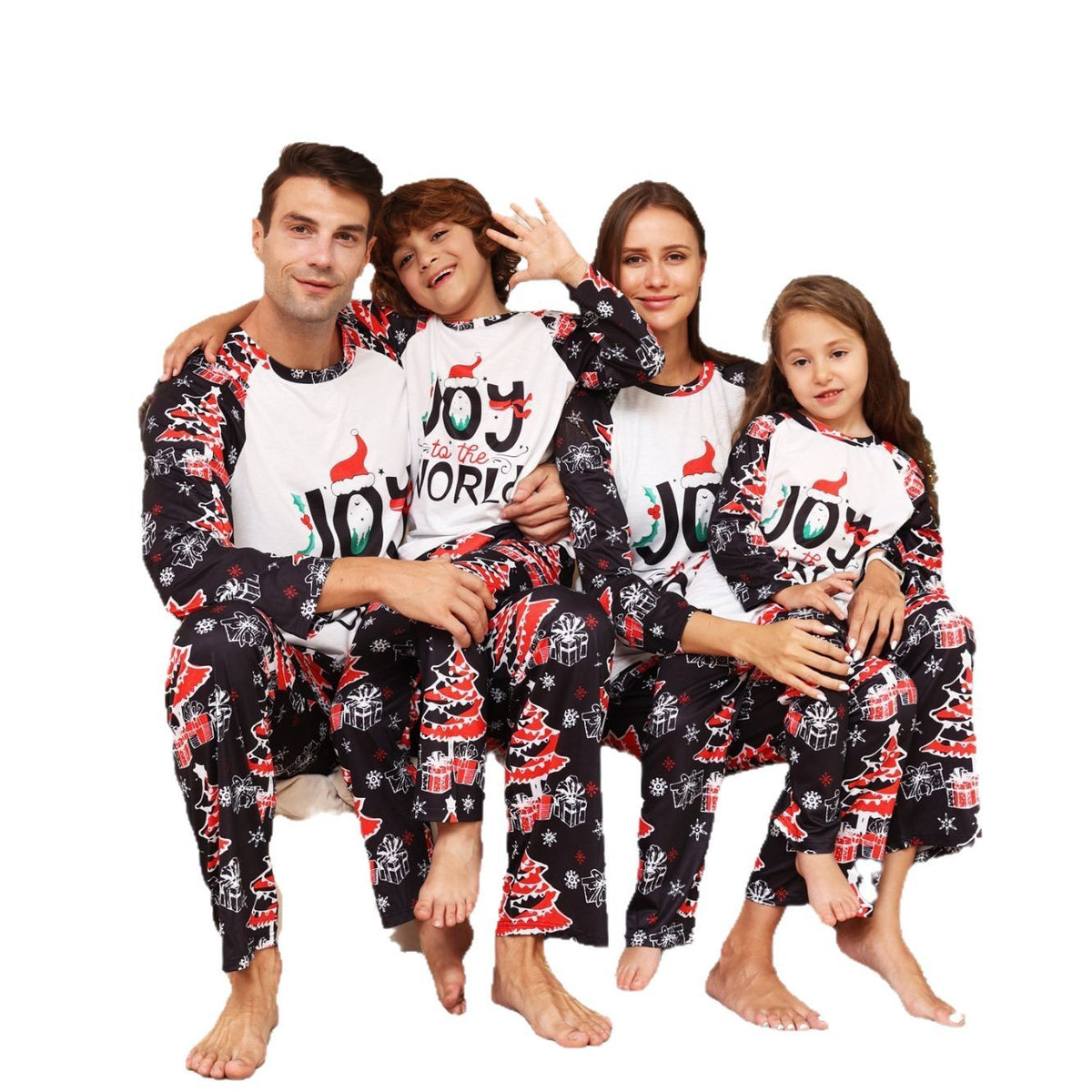 Christmas Family Matching Pajamas Letter Snowflake Star Print Home Wear Sleepwear