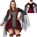 Gothic Vampire Queen Costume Women Halloween Christmas Witch Dress