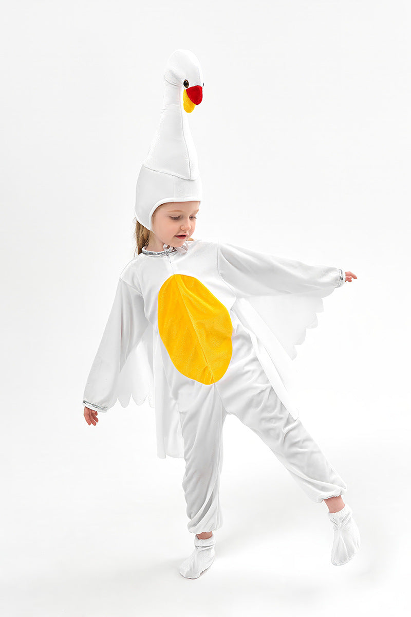 Swan Animal Costume for Kids and Adults, front view on a white background