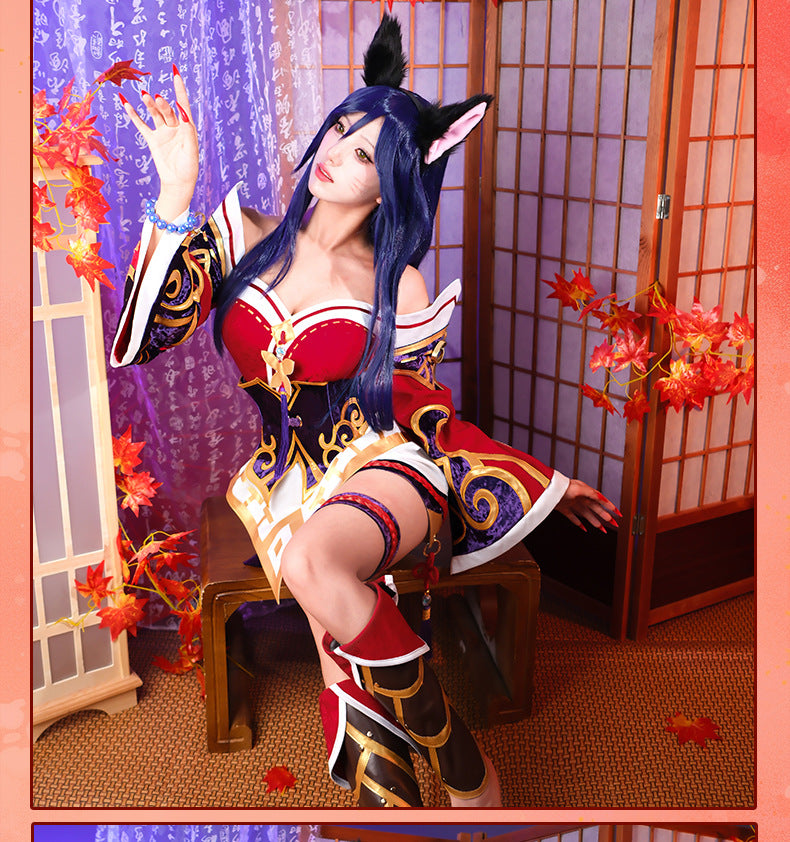 League of Legends Ahri Costume Women Cosplay Halloween Game Outfit – photo 5