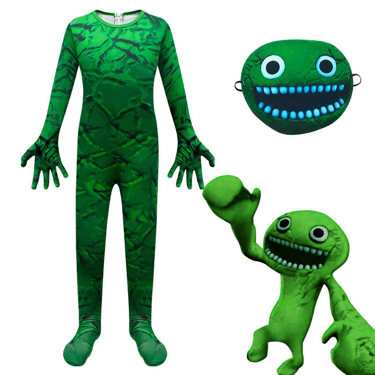 Halloween Rainbow Friends ROBLOX Game Cosplay Costume Blue Monster Onesie