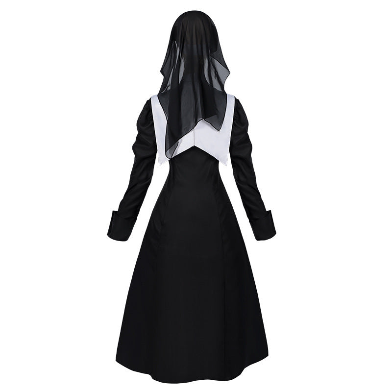 Nun Gothic Lolita Dress for Women, product photo 2 on a white background