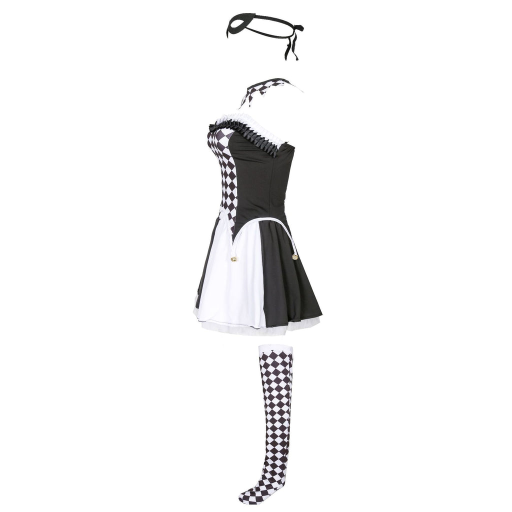 Vampire Jester Clown Costume for Adults, product photo 3 on a white background
