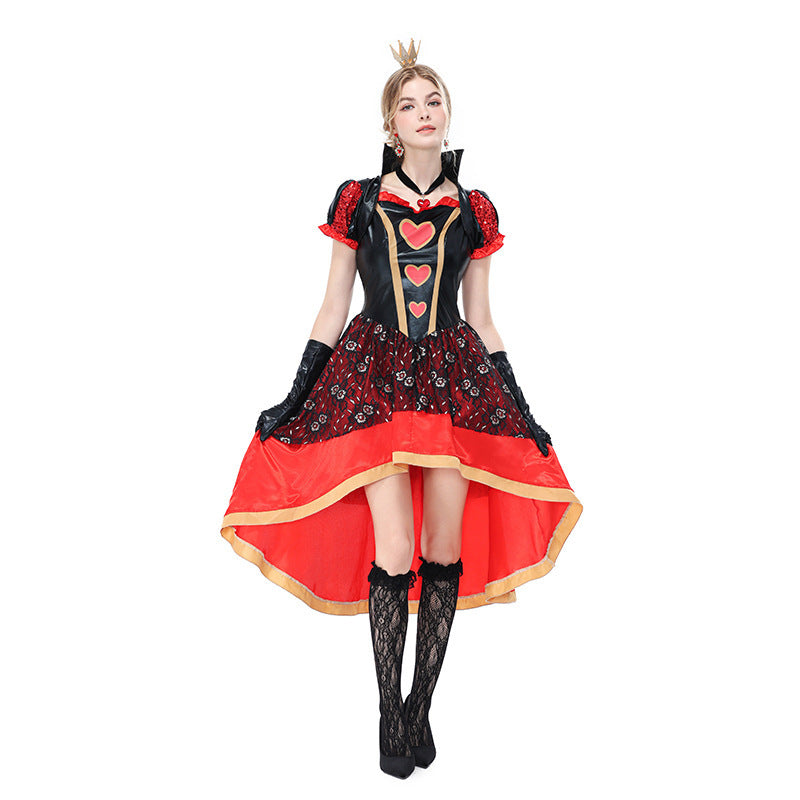 Queen of Hearts Costume Women Halloween Cosplay Poker Tuxedo Outfit – photo 3