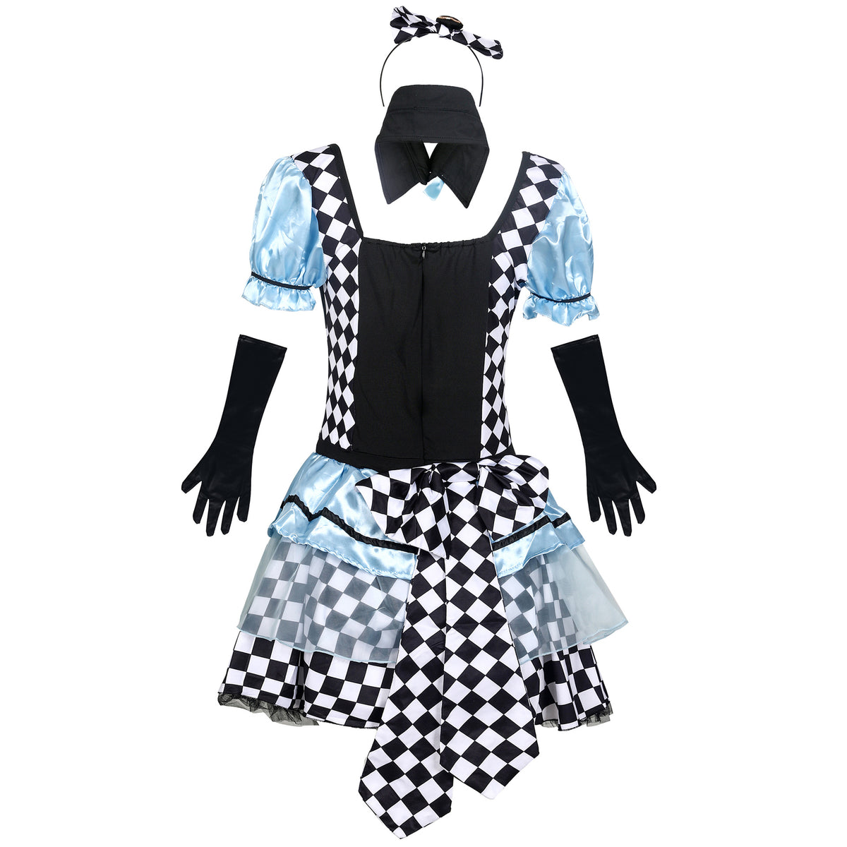 Alice Maid Vampire Clown Lolita Costume for Women, product photo 3 on a white background