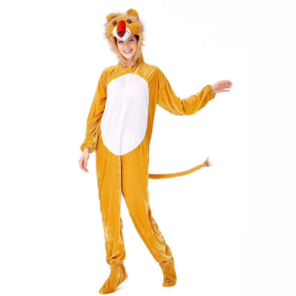 Lion Animal Costume for Kids and Adults, front view on a white background