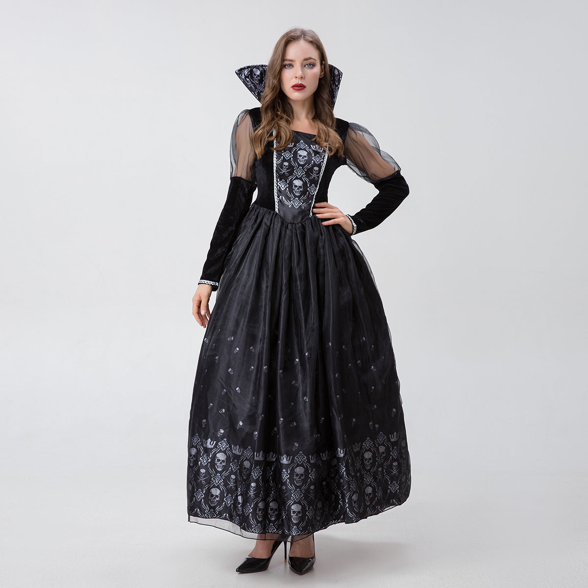 Horror Skull Zombie Vampire Devil Costume for Adults, costume photo 3