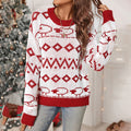 Knitted long sleeved round neck Christmas sweater