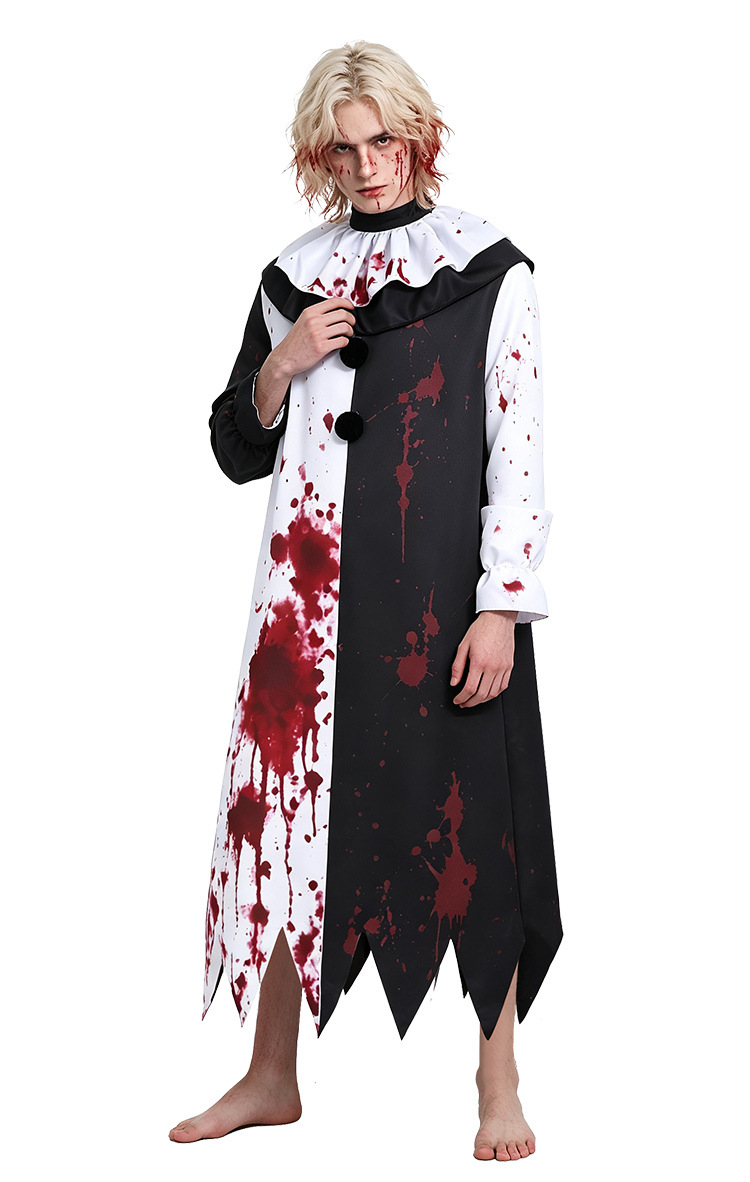 Horror Slasher Clown Robe for Adults, product photo 5 on a white background