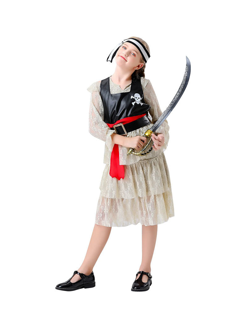 Pirate Circus Clown Costume for Kids, product photo 6 on a white background