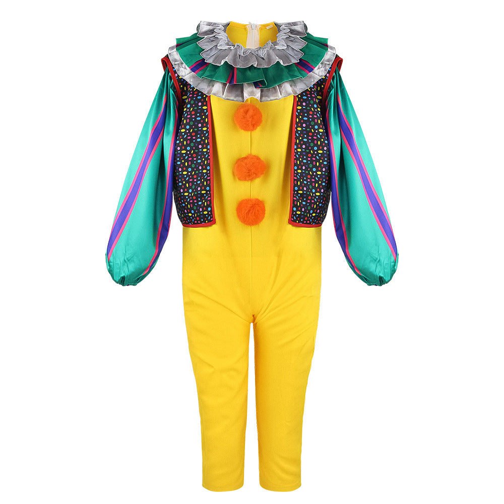 Golden Horror Clown Costume for Adults, product photo 5 on a white background