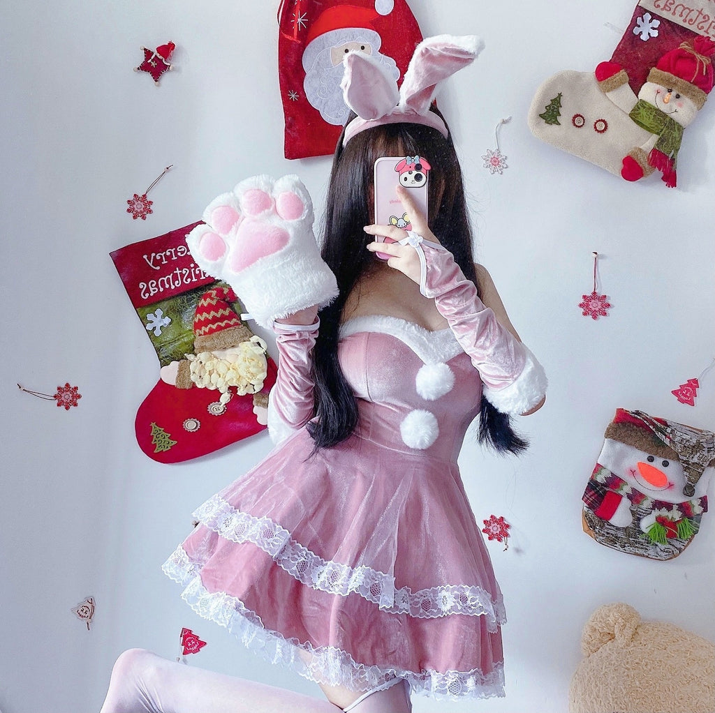 Christmas Bunny Maid Costume for Women, costume photo 2