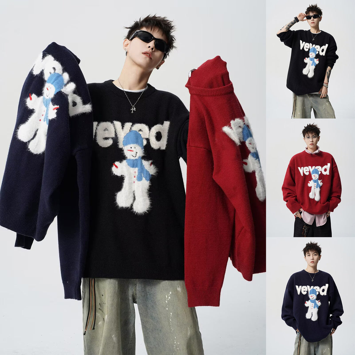 Christmas snowman letter sweater