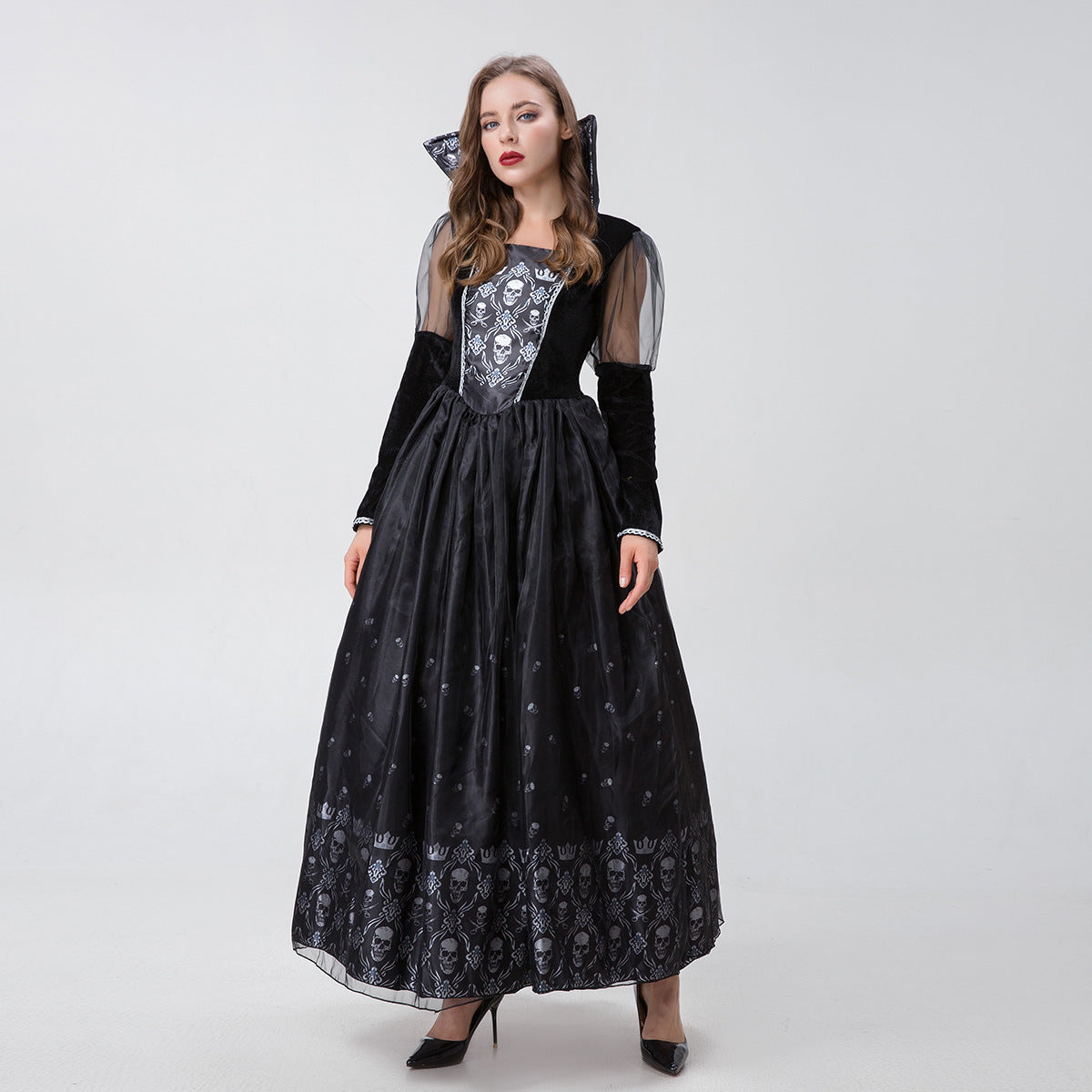 Horror Skull Zombie Vampire Devil Costume for Adults, costume photo 4