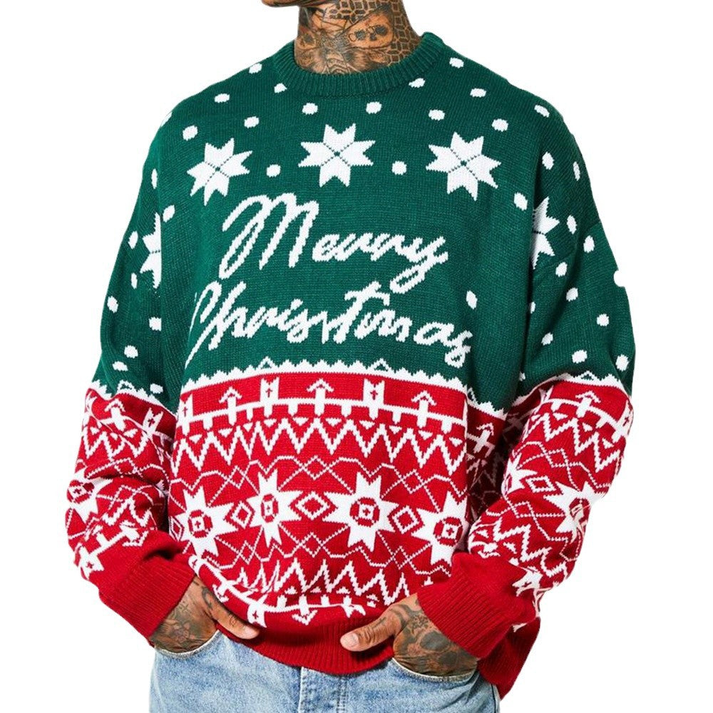 Christmas Knitwear Christmas Jacquard Loose Hooded Sweater