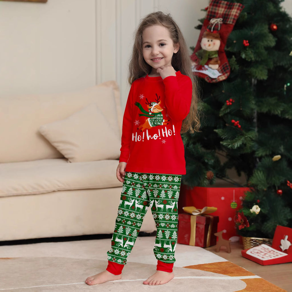 Christmas Tree Deer Snowflake Printed Family Matching Pajamas Sleepwear