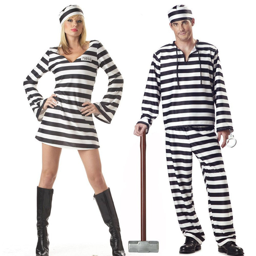 Prison Uniform Costume Women Halloween Cosplay Role Play Outfit – photo 2
