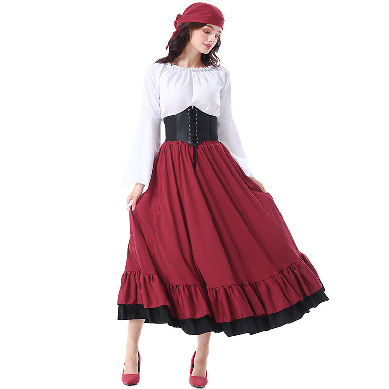 Caribbean Pirate Costume for Women, product photo 4 on a white background