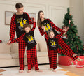 Deer Letter Plaid Christmas Family Matching Printed Loungewear Pajamas