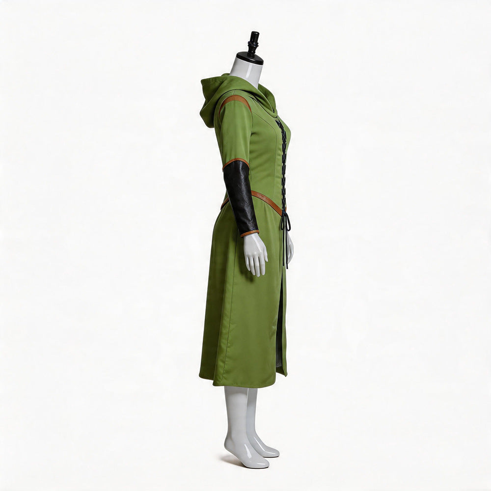 Forest Elf Warrior Costume for Women, product photo 2 on a white background