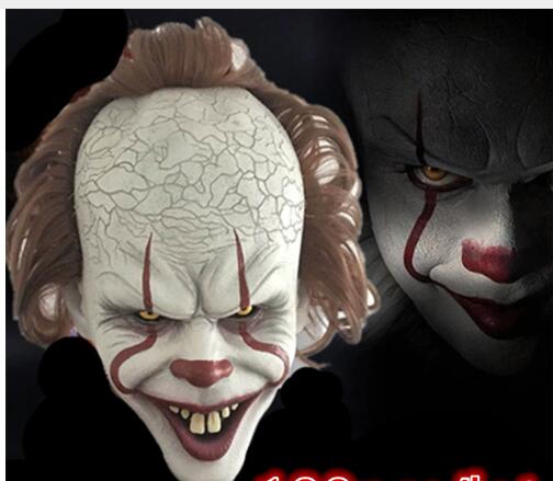 Scary Clown Latex Mask for Adults, costume photo 2