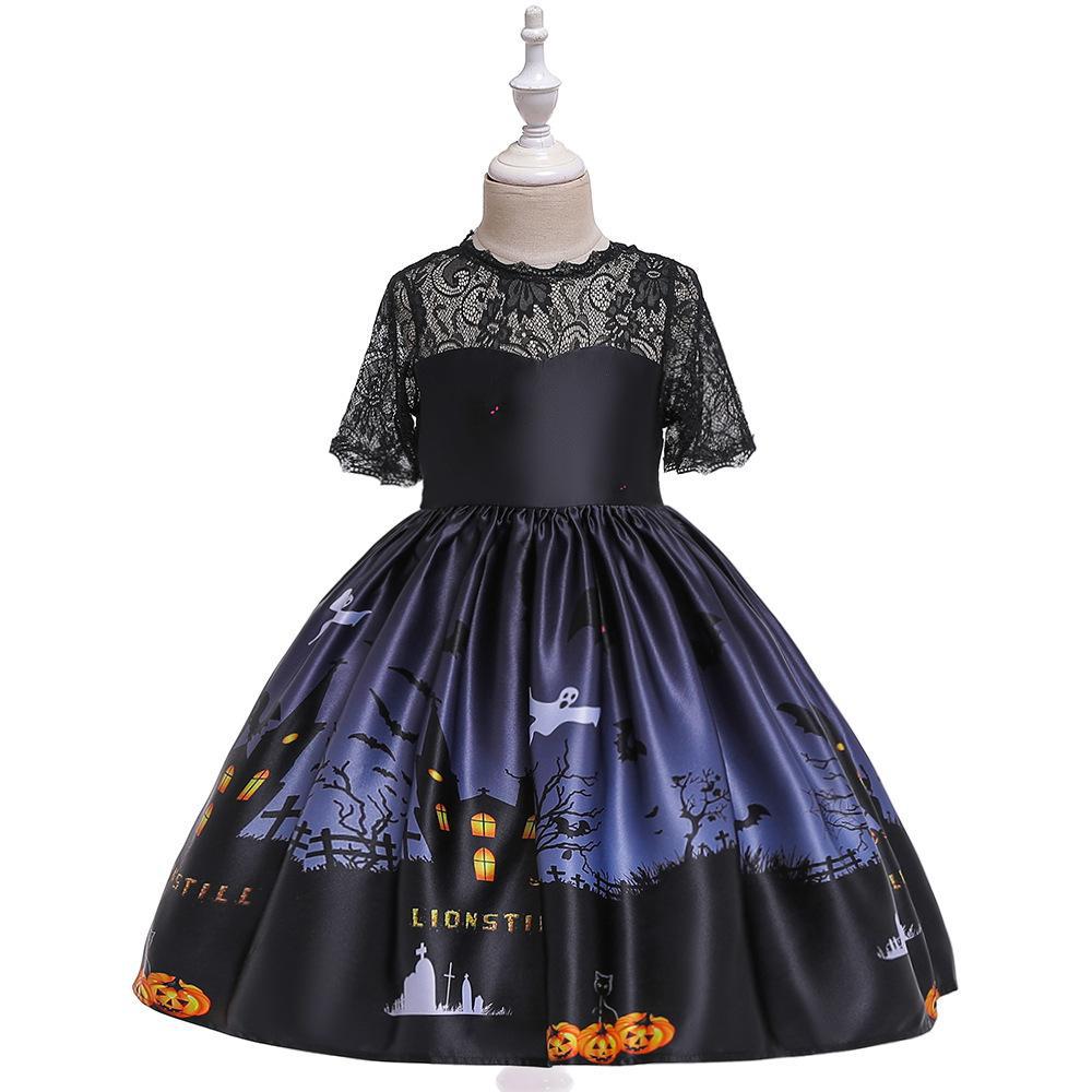 Pumpkin Ghost Fairy Dress for Girls, front view on a white background
