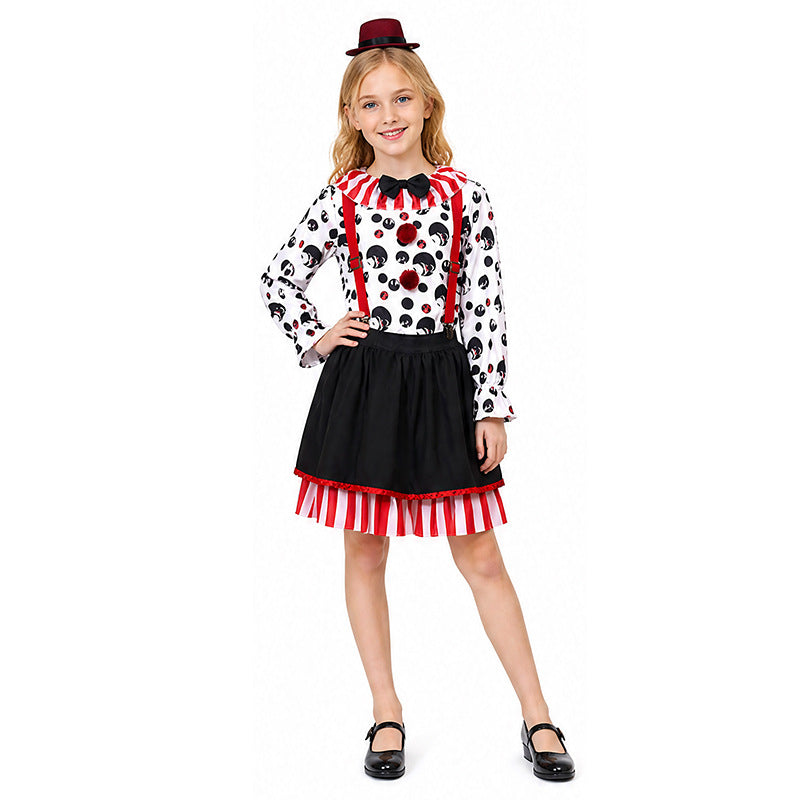Phantom Circus Clown Costume for Adults, front view on a white background