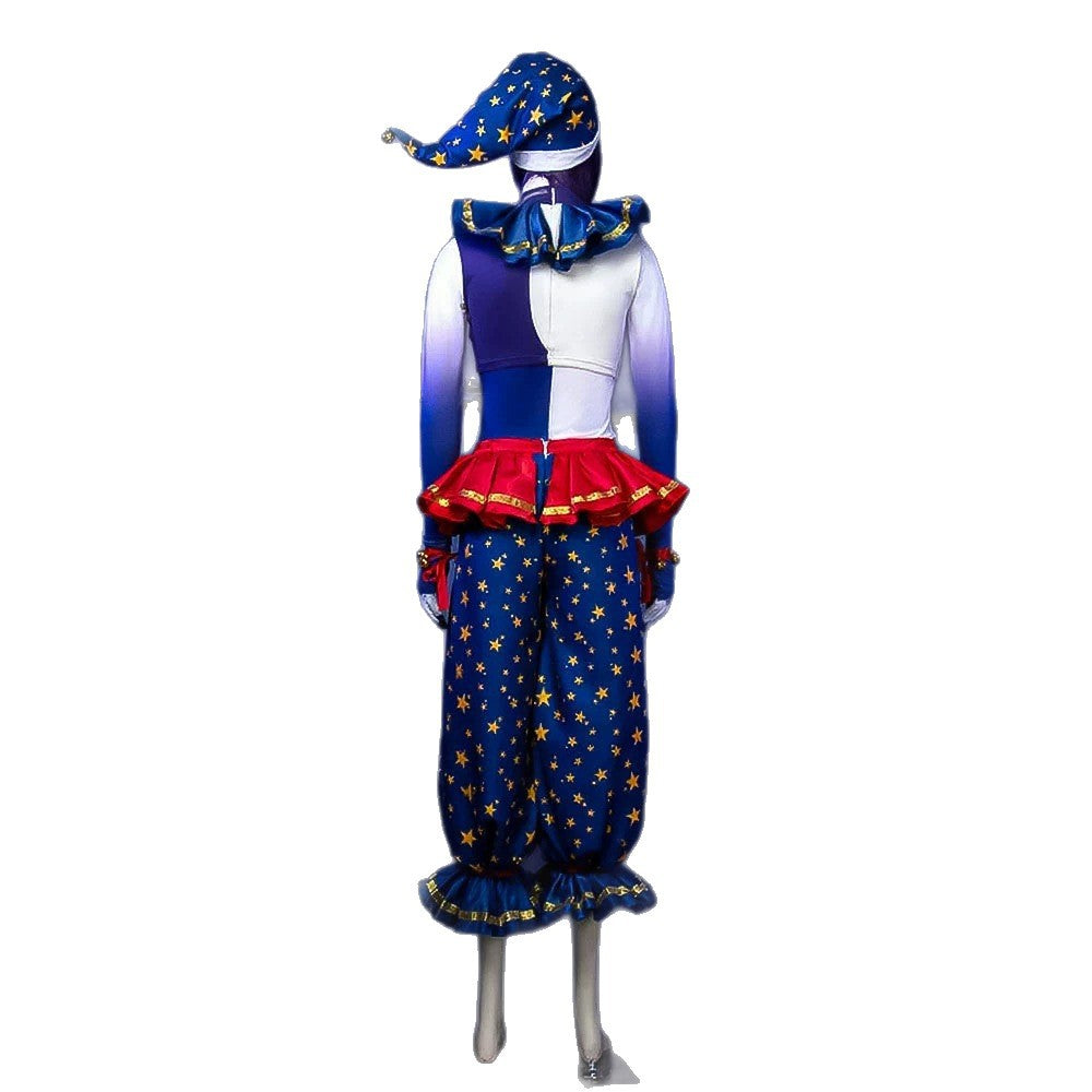 Moonlit Villain Clown Costume for Adults, product photo 3 on a white background