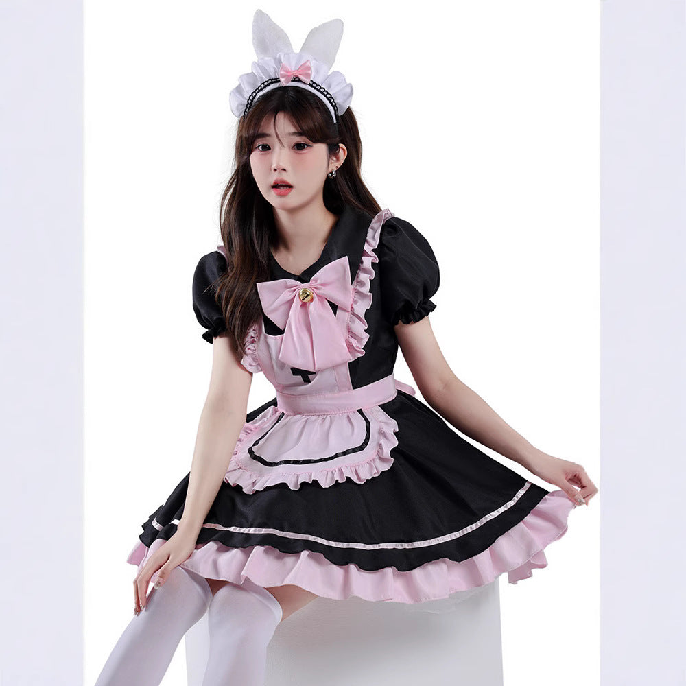Pink Black Maid Lolita Costume for Women, costume photo