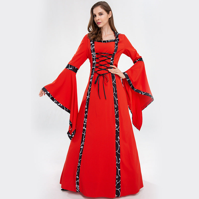 Witch Vampire Hooded Medieval Dress for Women, costume photo