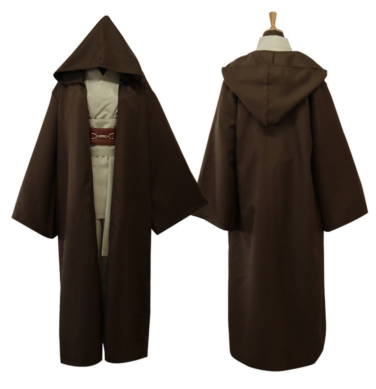 Anakin Skywalker Jedi Costume Hooded Robe Adult Halloween Cosplay Outfit