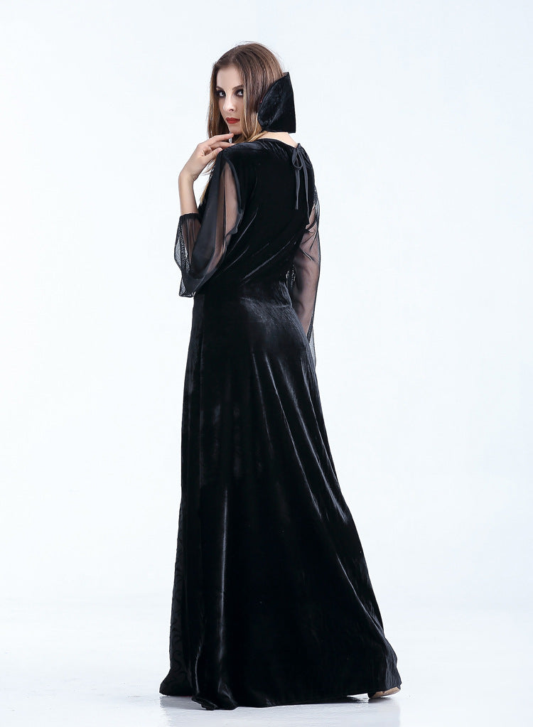 Devil Vampire Queen Costume Women Long Dress Halloween Cosplay Gothic