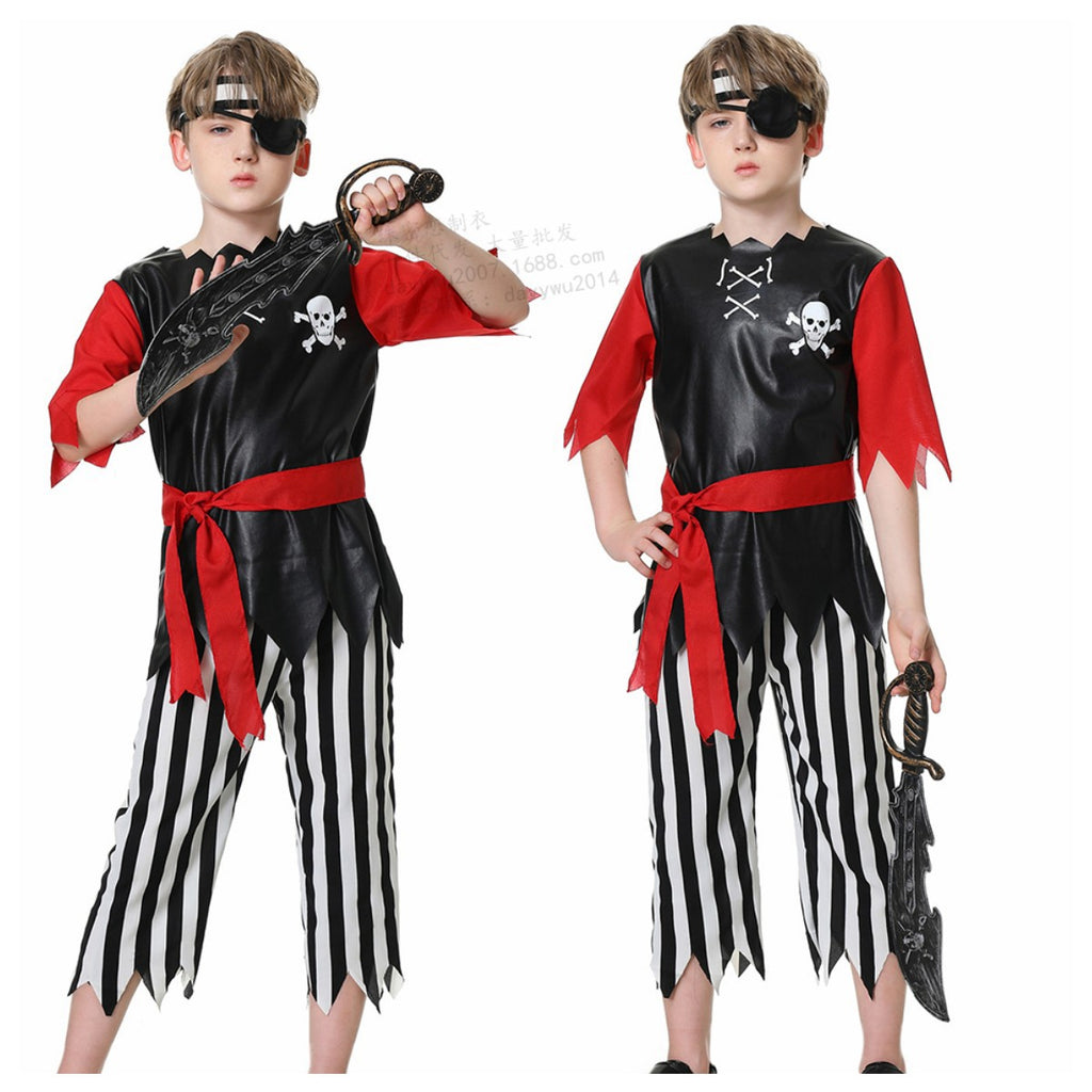 Pirate Circus Clown Costume for Kids, product photo 2 on a white background