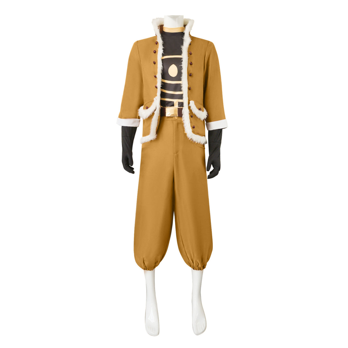 Winged Anime Hero Costume for Adults, front view on a white background
