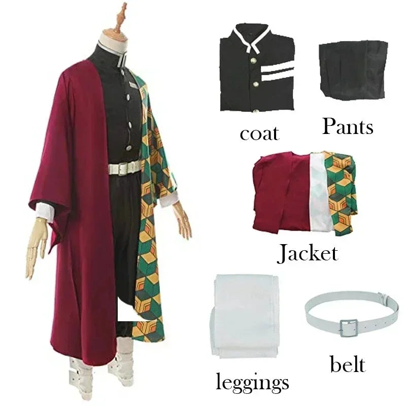 Demon Slayer Giyu Tomioka Cosplay Costume Adult Uniform Halloween Anime