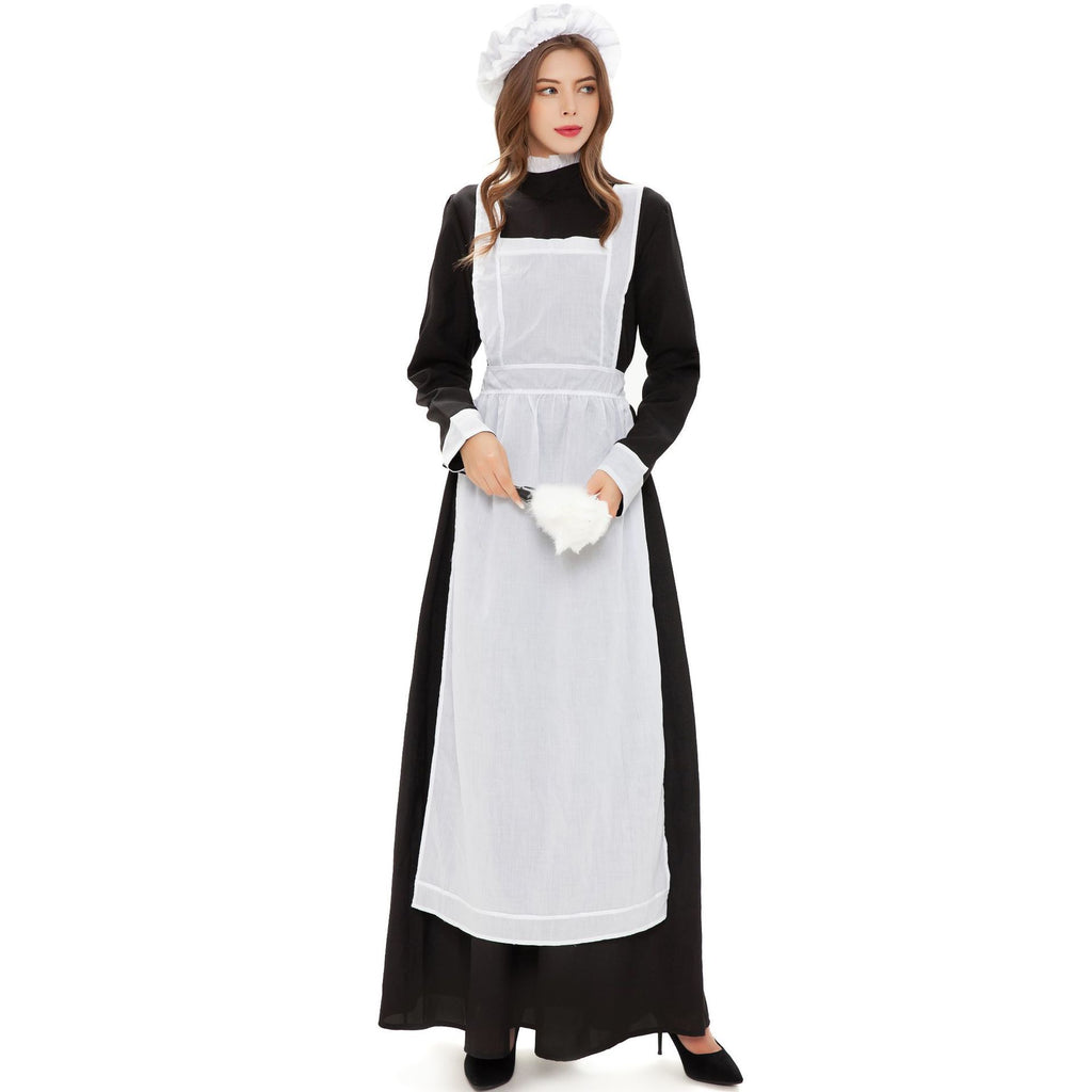Maid Dress Costume Women Halloween Cosplay Black White Outfit