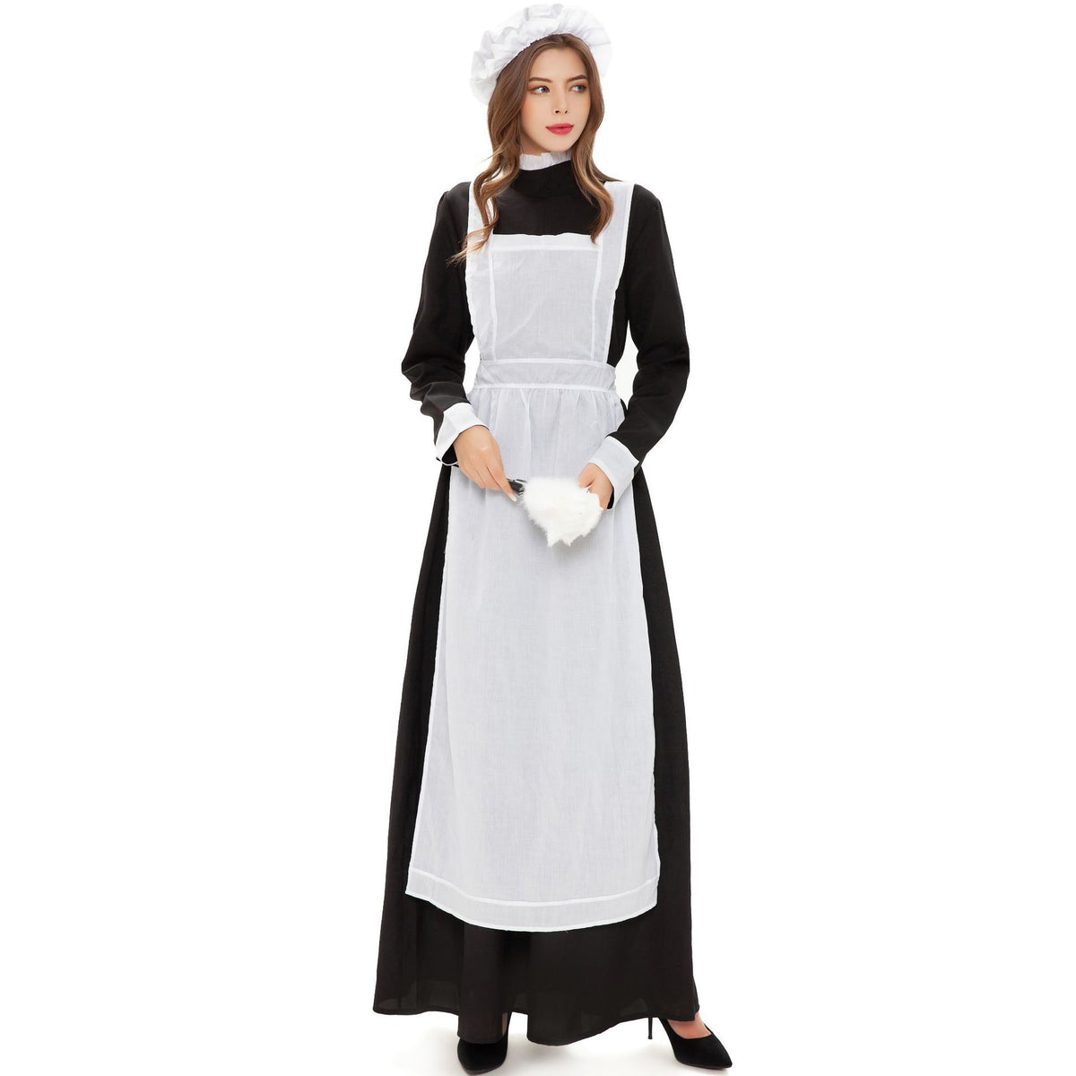 Maid Dress Costume Women Halloween Cosplay Black White Outfit