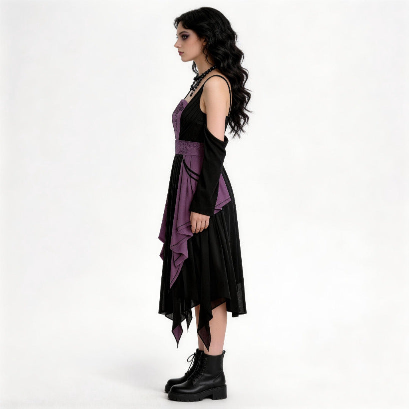 Gothic Vampire Witch Costume for Women, product photo 2 on a white background