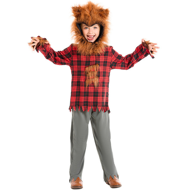 Werewolf Big Bad Wolf Costume for Kids, product photo 2 on a white background