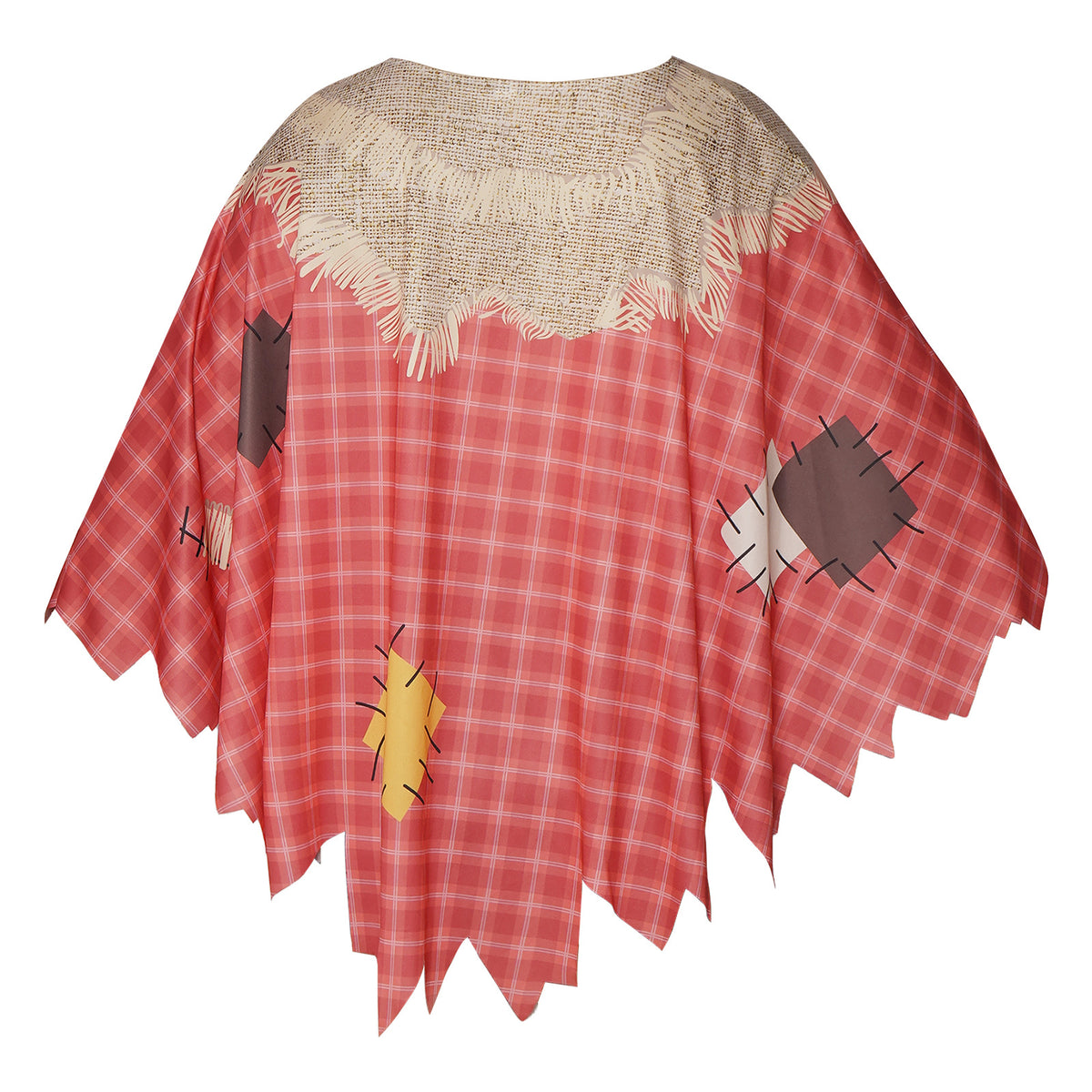 Halloween Scarecrow Cape Cosplay Costume Plaid Cloak Stage Performance Clothing