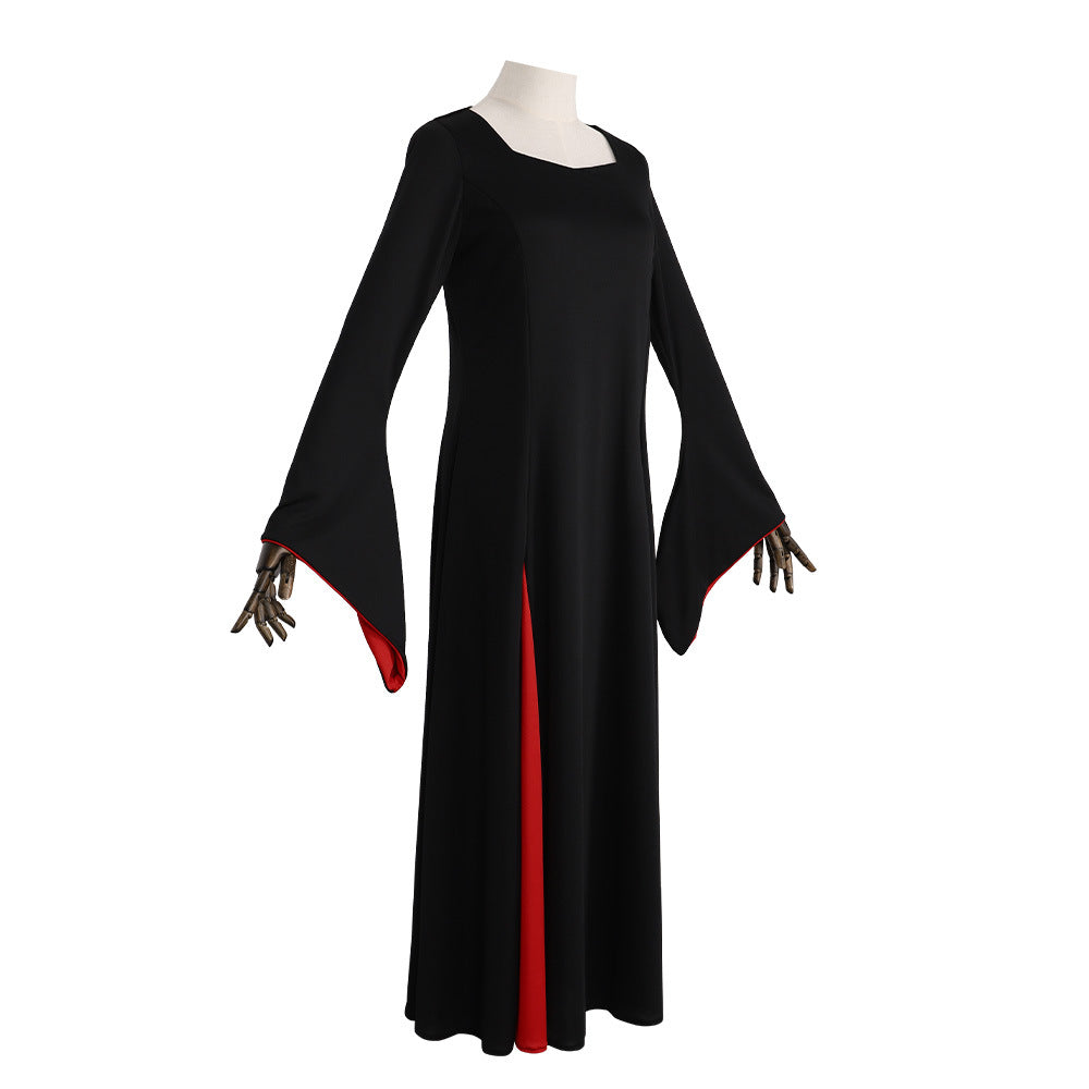 Addams Family Morticia Costume Women Halloween Cosplay Black Dress