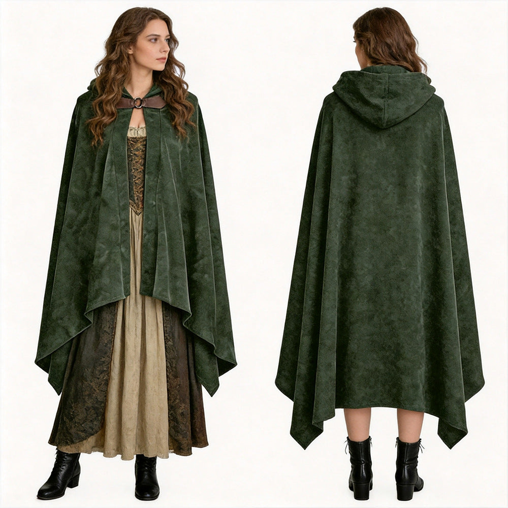 Elven Knight Short Cape Cosplay Costume Halloween Role Play Elf Wizard Velvet Cloak Factory