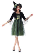Halloween Costume Party Movie Character Performance Costume Witch Green Elf Dark Spider Witch Tutu Dress