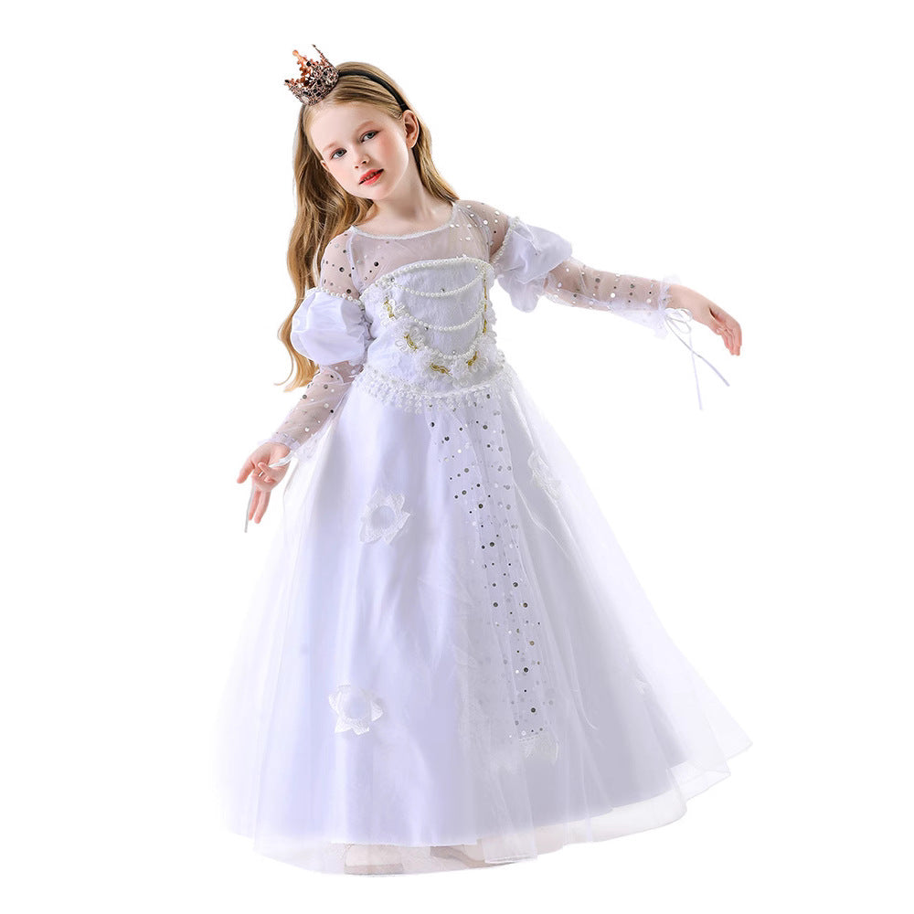 Fairy Tale Princess Queen Tulle Dress for Girls, product photo 2 on a white background
